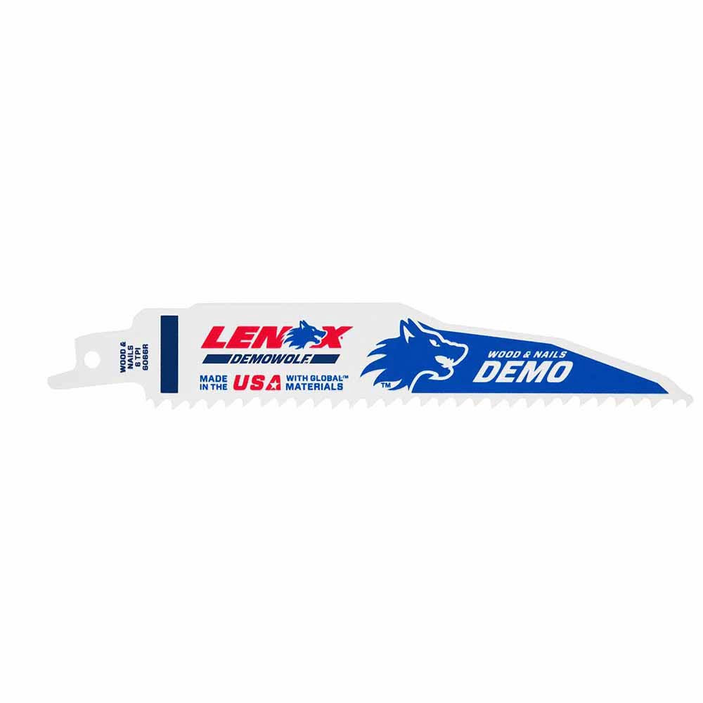 Lenox 203706066R5 6" 6 TPI DEMOWOLF Reciprocating Saw Blade 5PK