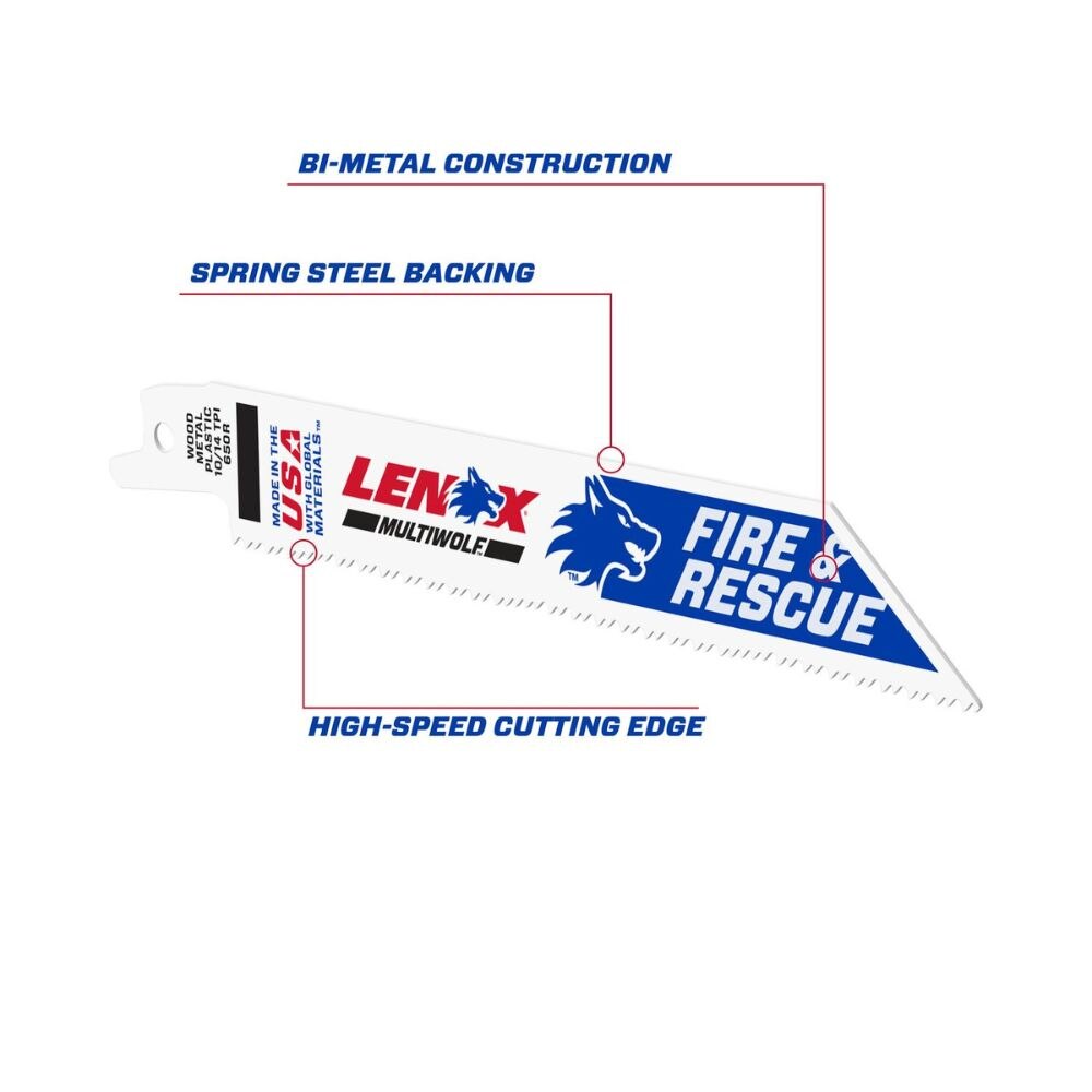 Lenox 20374650R5 MULTIWOLF 6 in. 14 TPI WAVE EDGE Reciprocating Saw Blade (5 PK)