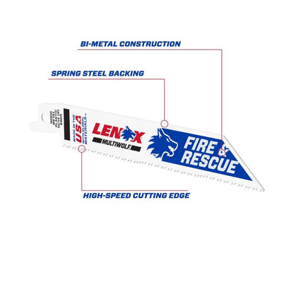 Lenox 20374650R5 MULTIWOLF 6 in. 14 TPI WAVE EDGE Reciprocating Saw Blade (5 PK)
