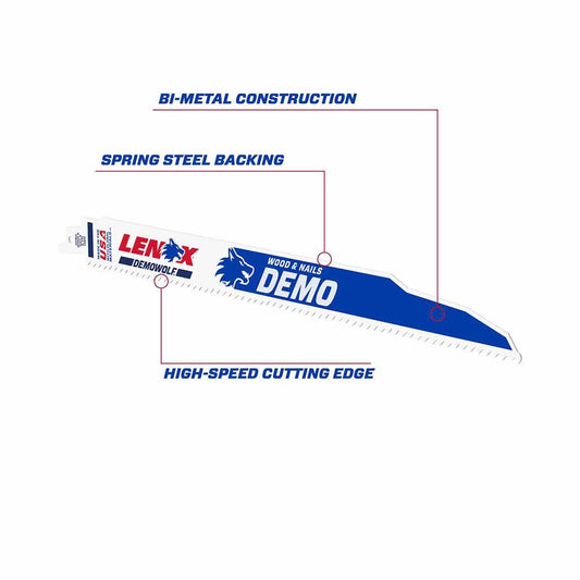 Lenox 20485B106R 12" 6 TPI DEMOWOLF Reciprocating Saw Blade 25PK