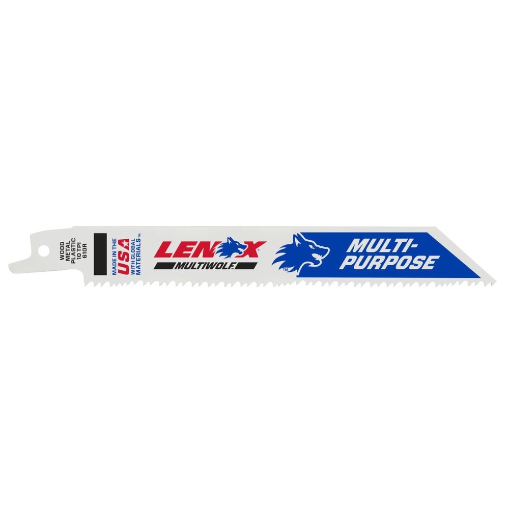 Lenox 20562610R MULTIWOLF 6 in. 10 TPI WAVE EDGE Reciprocating Saw Blade (5 PK)