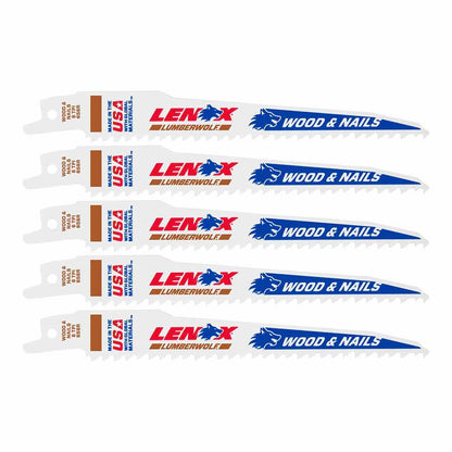 Lenox 20572656R 6" 6 TPI LUMBERWOLF Reciprocating Saw Blade 5PK