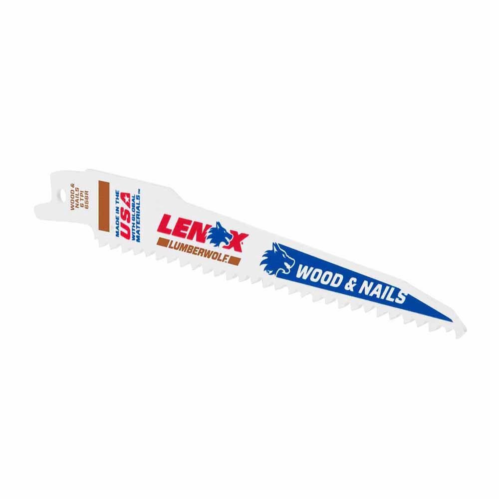 Lenox 20572656R 6" 6 TPI LUMBERWOLF Reciprocating Saw Blade 5PK