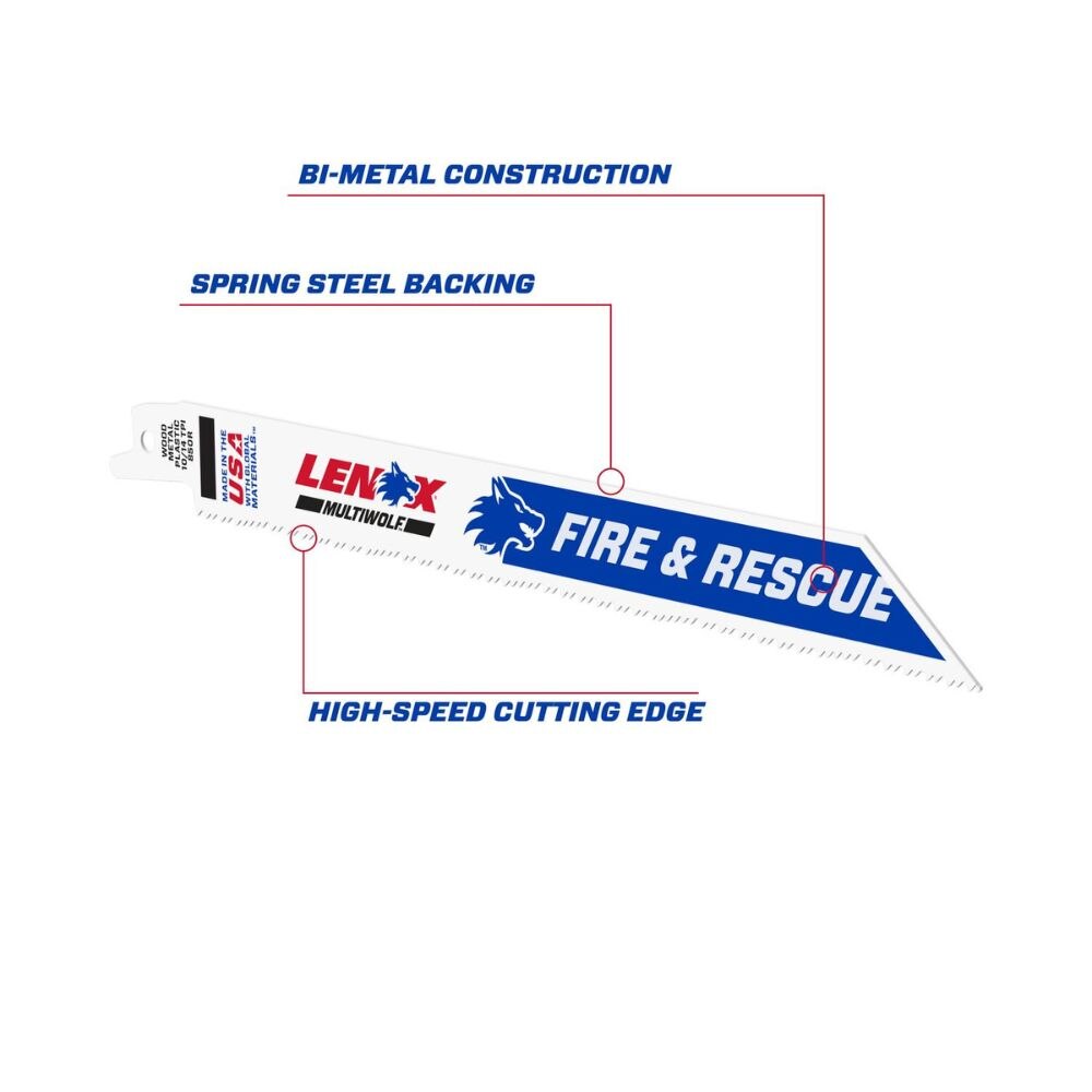 Lenox 20577850R MULTIWOLF 8 in. 14 TPI WAVE EDGE Reciprocating Saw Blade (5 PK)
