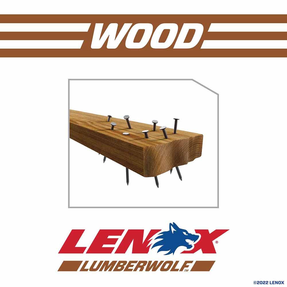 Lenox 20582956R 9" 6 TPI LUMBERWOLF Reciprocating Saw Blade 5PK