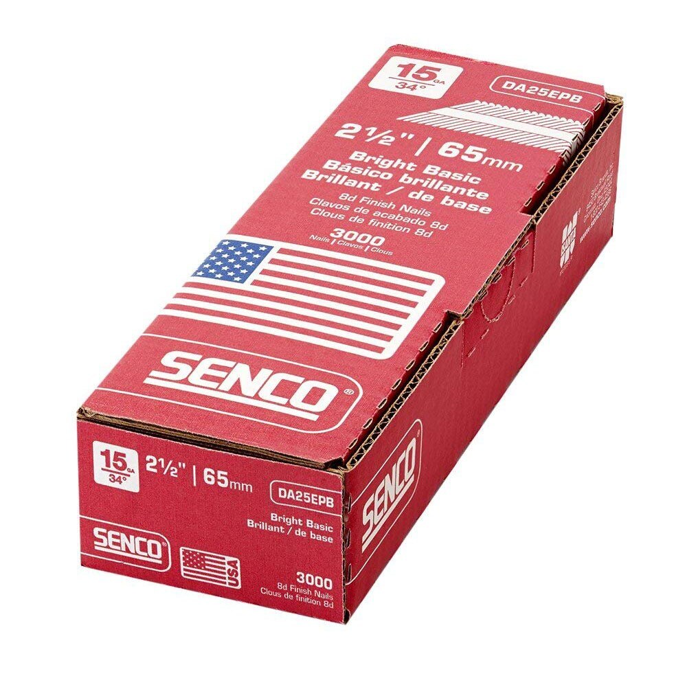 SENCO DA25EPB 15 Gauge 2-1/2" Bright Basic Finish Nails