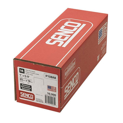 SENCO P10BAB 1" Crown, 5/8" Leg 16 Gauge P-Wire Staples, sencote