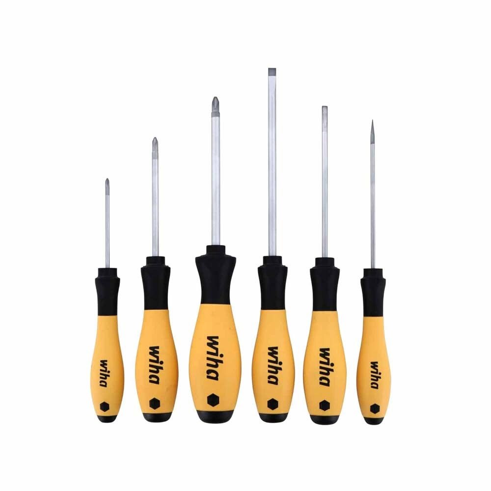 Wiha 30292 6 Piece SoftFinish ESD Slotted and Phillips Screwdriver Set