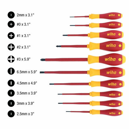 Wiha 32093 10 Piece Insulated SoftFinish Screwdriver Set