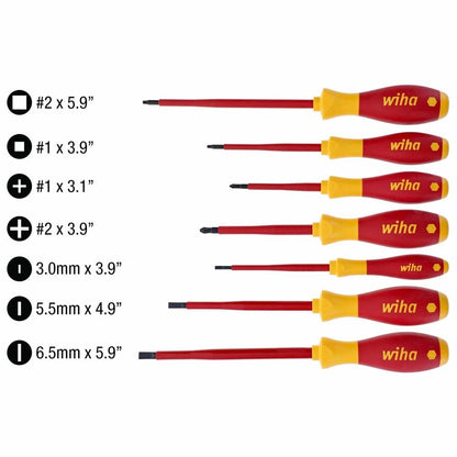 Wiha 32097 7 Piece Insulated SoftFinish Screwdriver Set