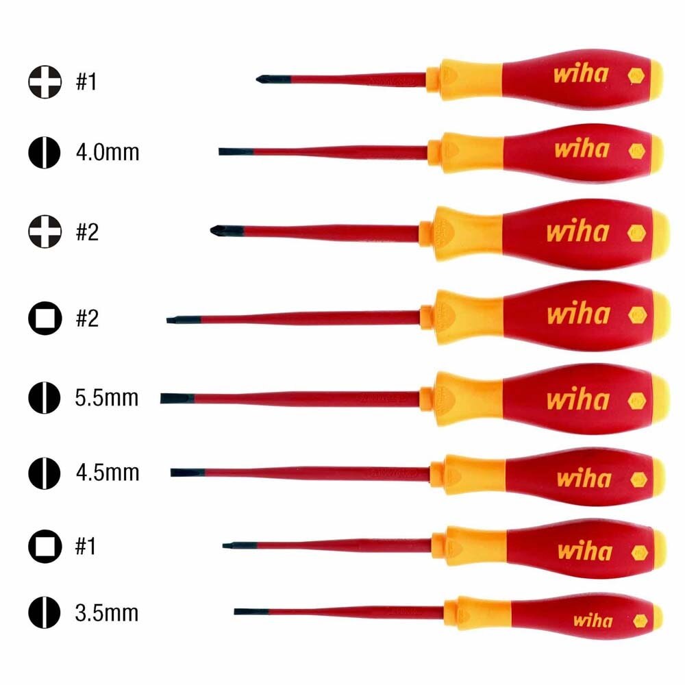Wiha 32197 8 Piece Insulated SlimLine Screwdriver Set