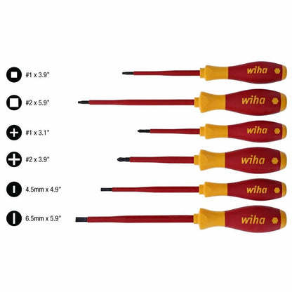 Wiha 35890 6 Piece Insulated SoftFinish Screwdriver Set