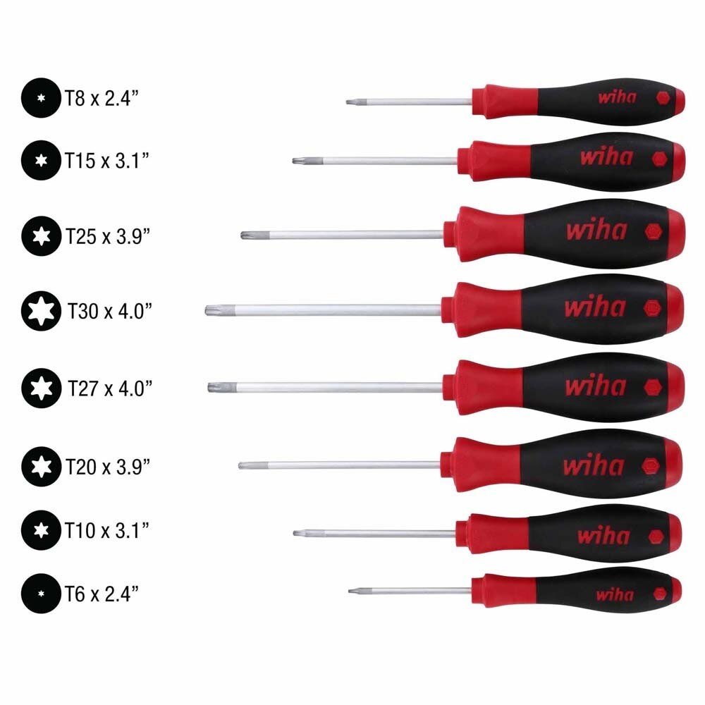 Wiha 36294 8 Piece SoftFinish Torx Screwdriver Set