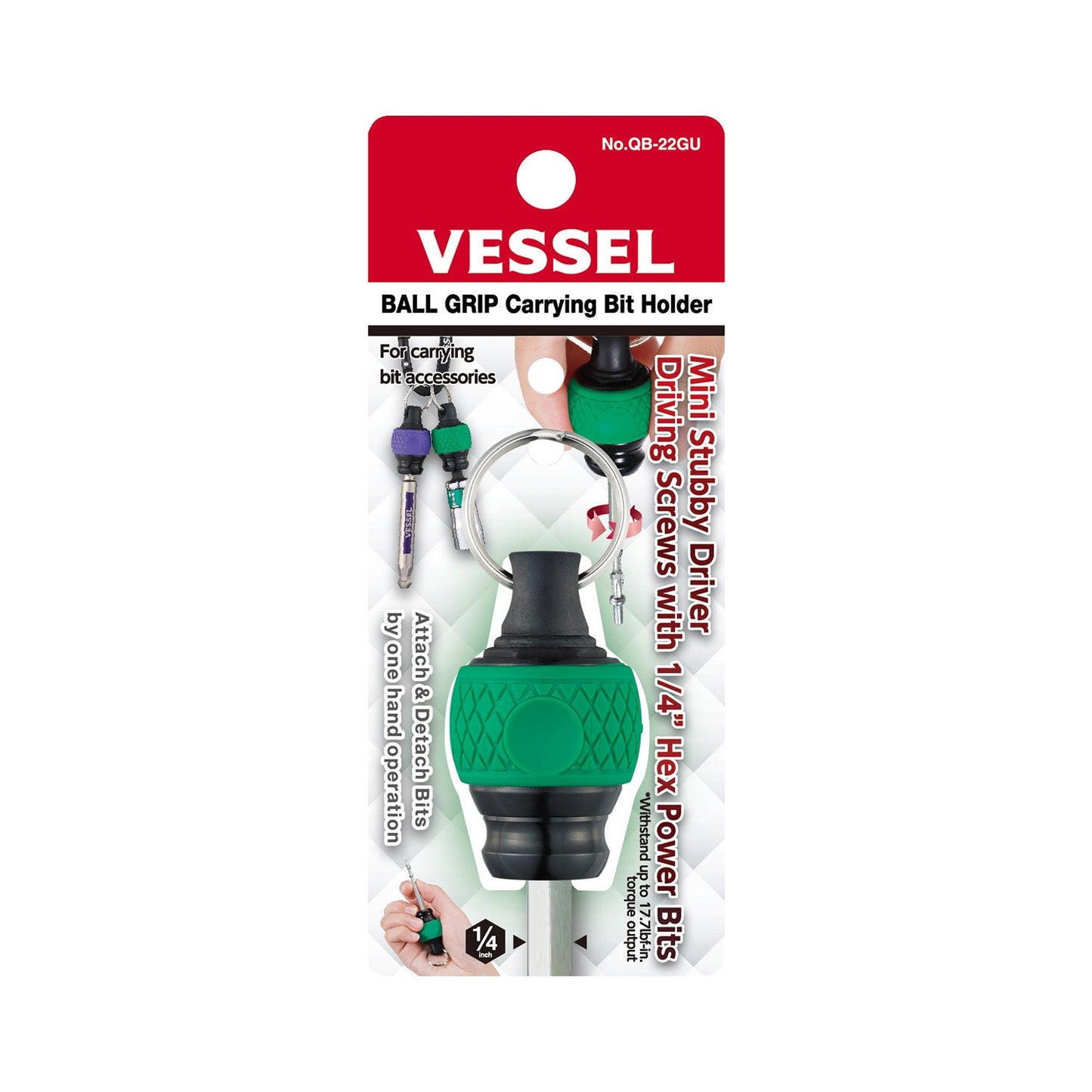Vessel 220USBS1U "Speed Promotion" e-Assist USB Rechargeable High Speed Screwdriver w/ 11-Pc Bit Set + Ball Grip Holder