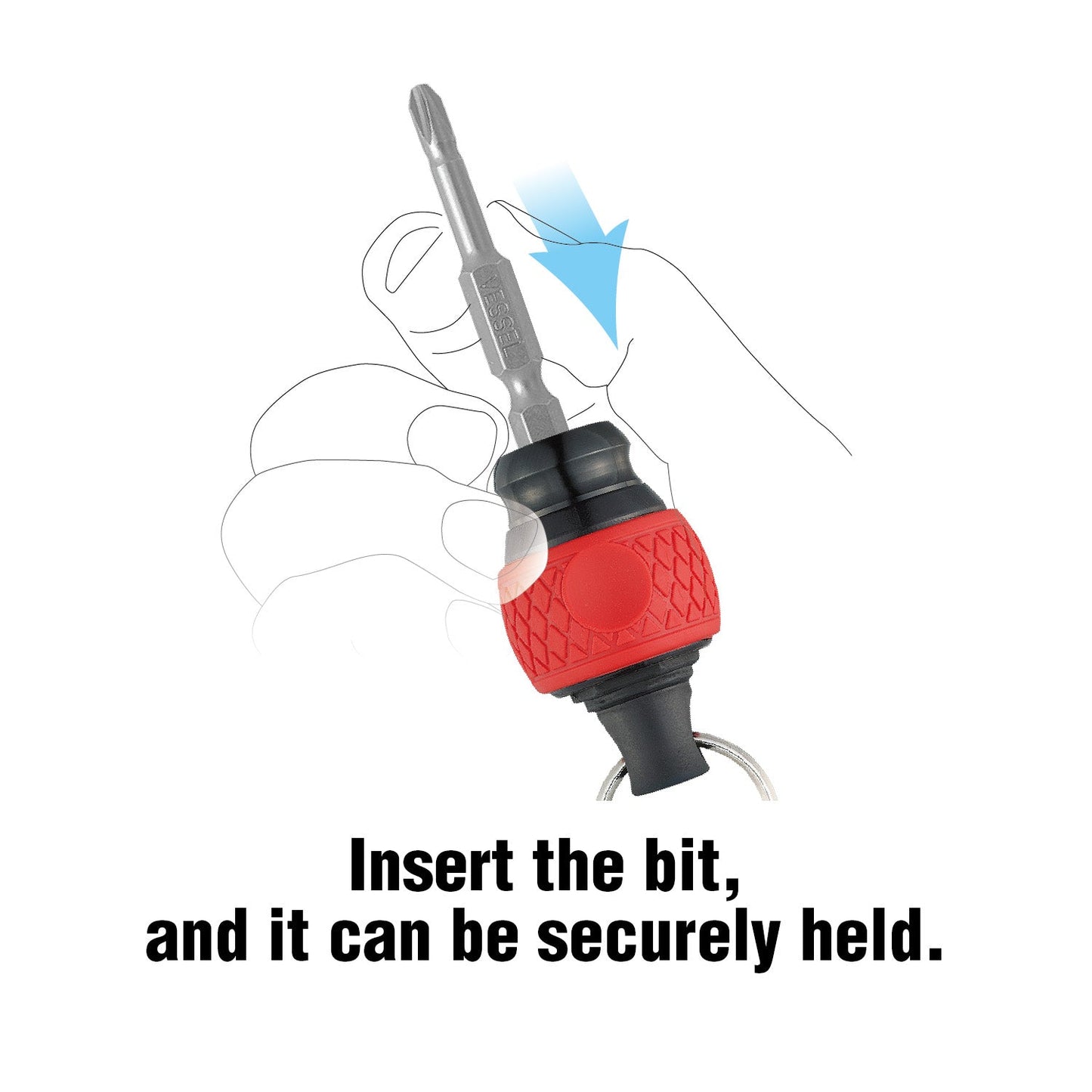 Vessel 220USBS1U "Speed Promotion" e-Assist USB Rechargeable High Speed Screwdriver w/ 11-Pc Bit Set + Ball Grip Holder